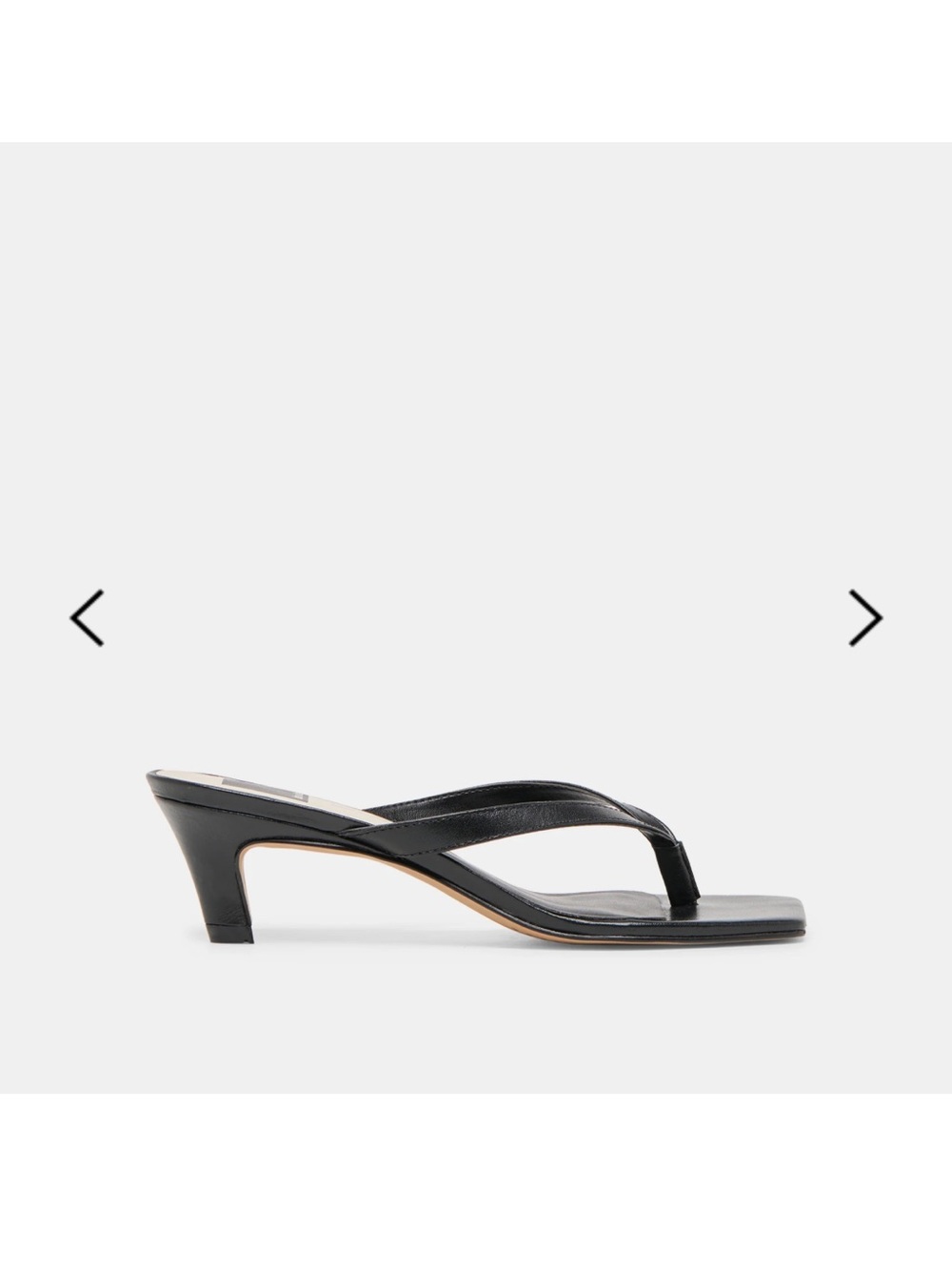 Dolce Vita Black Leather Mid-Heel Thong Sandal - Picture 1 of 2